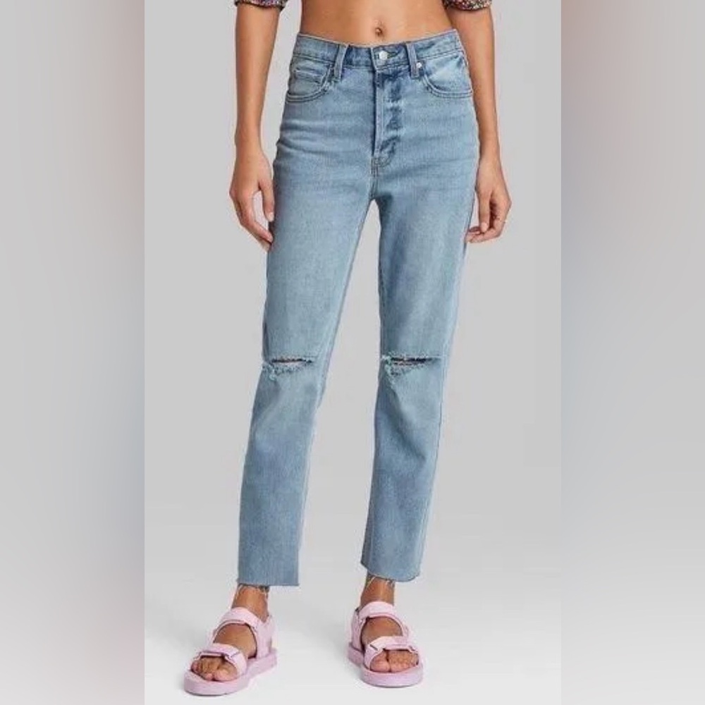 wild fable Super High Rise Slim Straight Jeans